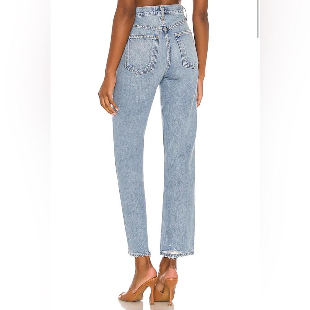 Agolde 90s Pinch Waist Light Blue Denim Jeans Size 26 - Picture 4 of 11
